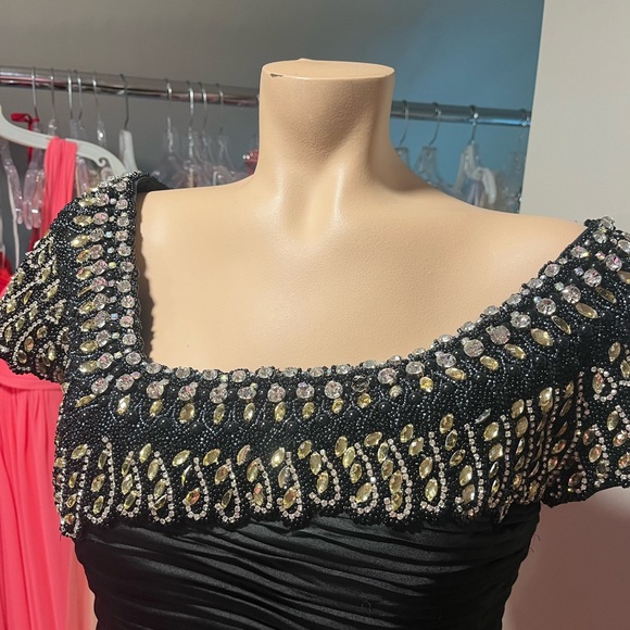 Terani Couture. Size 8 dress. Black with beaded/gem top. - Picture 2 of 2